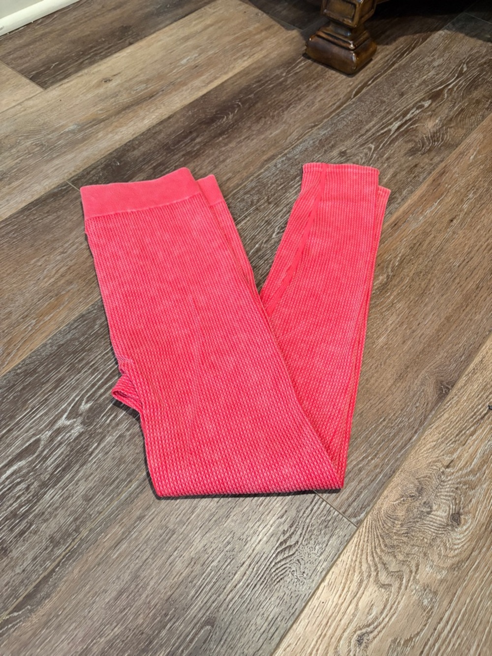 Kids Ribbed Coral Leggings and Long Sleeve Shirt